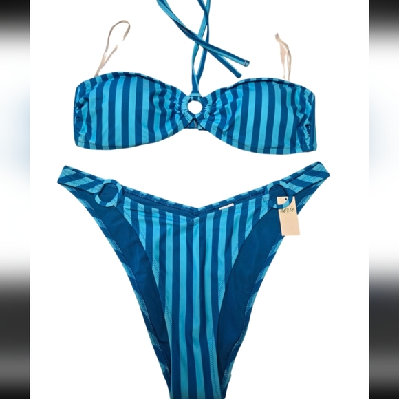 aerie Other - NWT Aerie Striped Matching Bikini Set